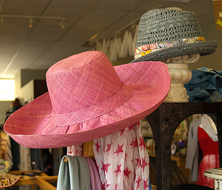 Pink straw hat