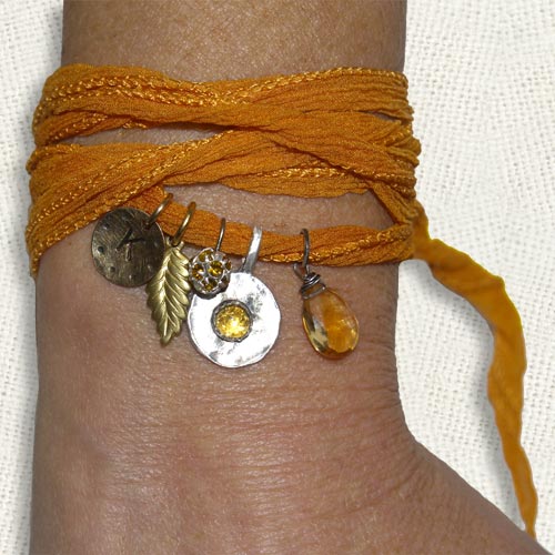 Silk wrap with charms