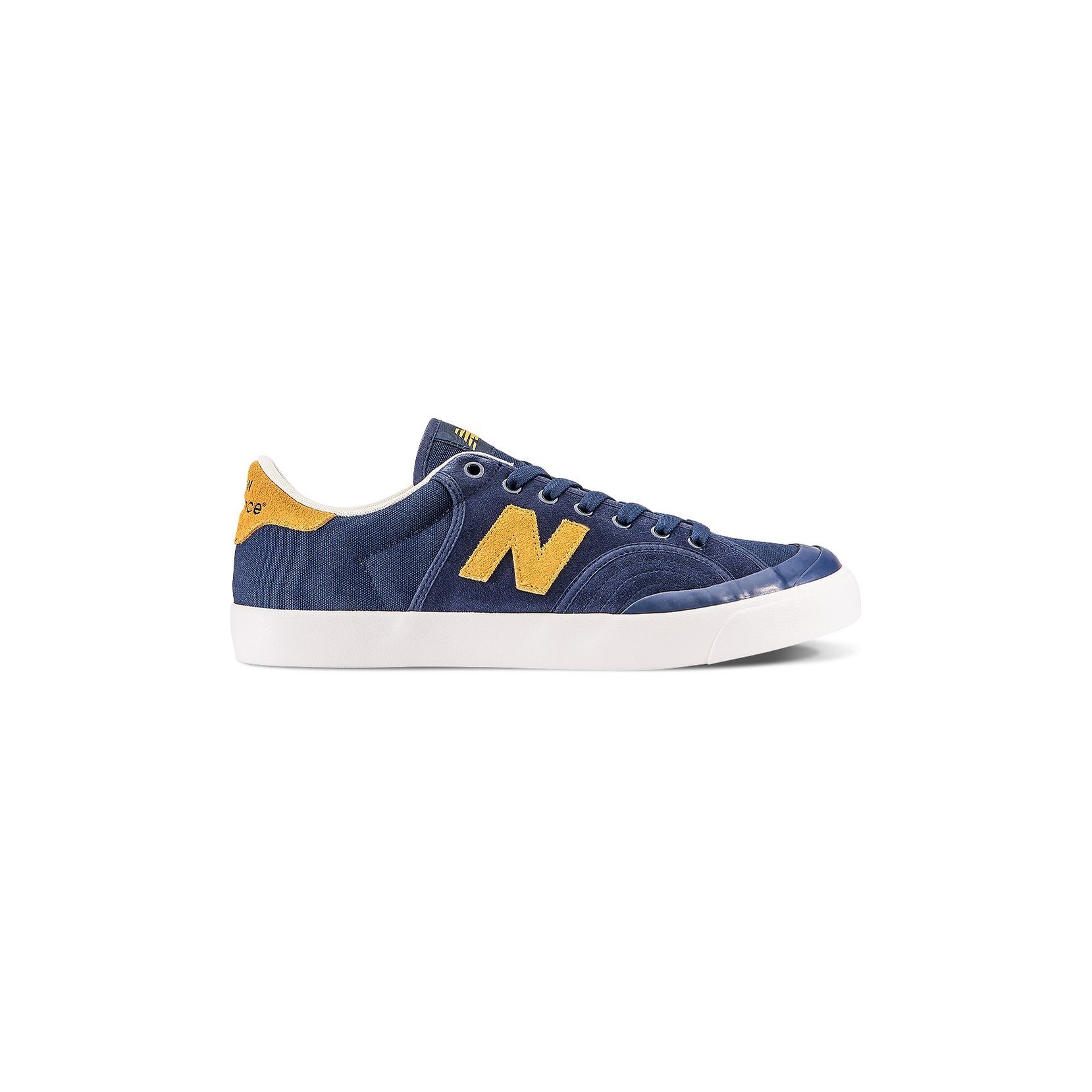 navy blue and yellow sneakers