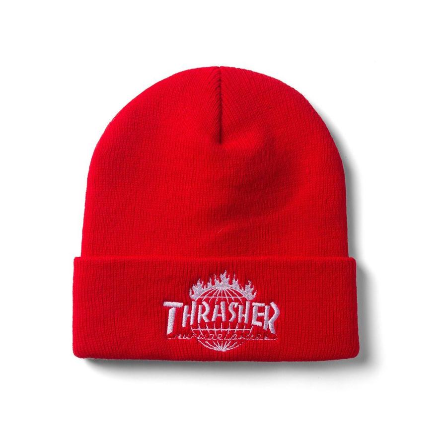 HUF Thrasher TDS Beanie (Red) Mens Hats 