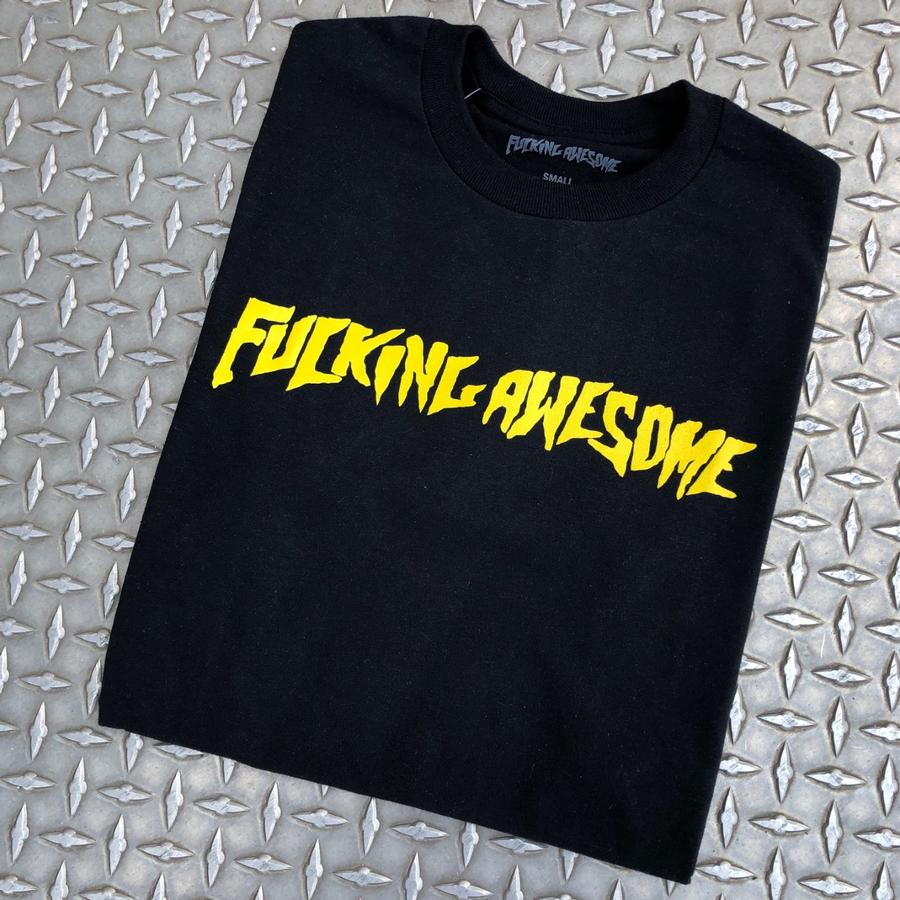 FUCKING AWESOME STAMP LOGO TEE (BLACK) APPAREL TOPS T-SHIRTS at Blacklist