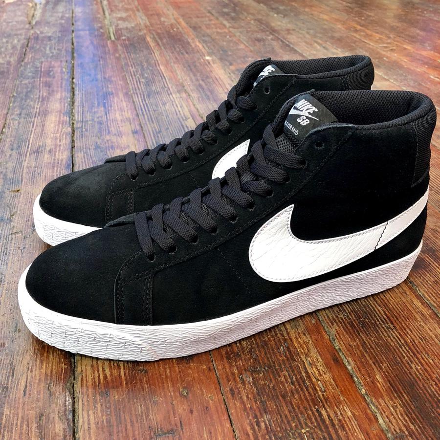 nike sb blazer black white high