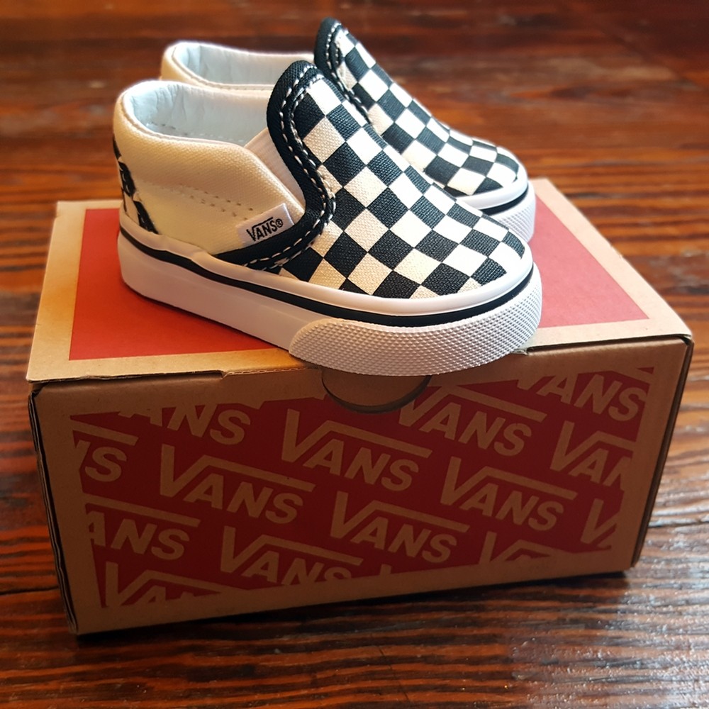 checkered slip on vans kids