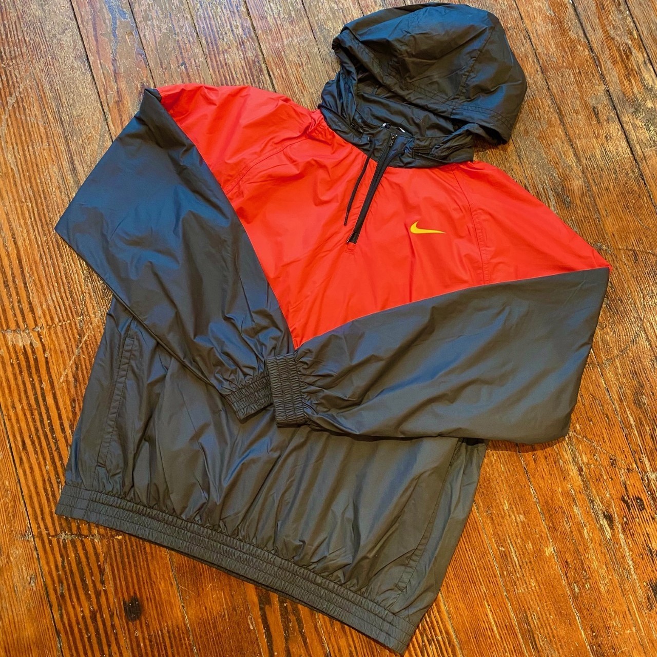 red and gold nike jacket