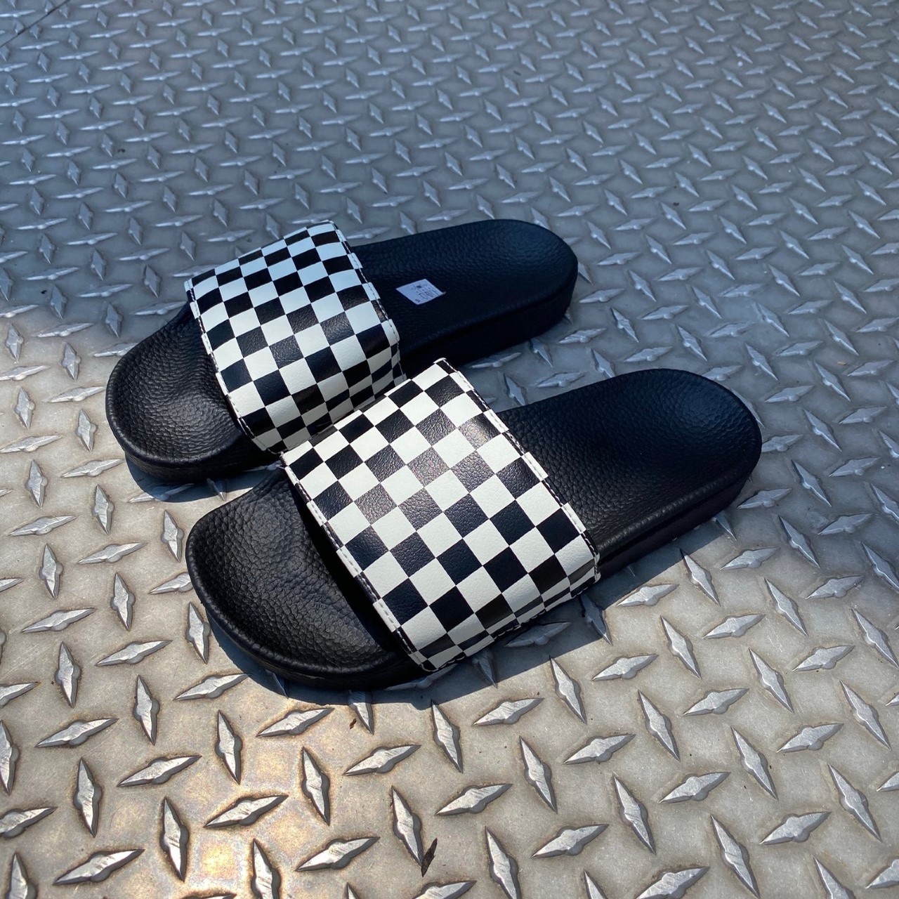 vans slide checkerboard