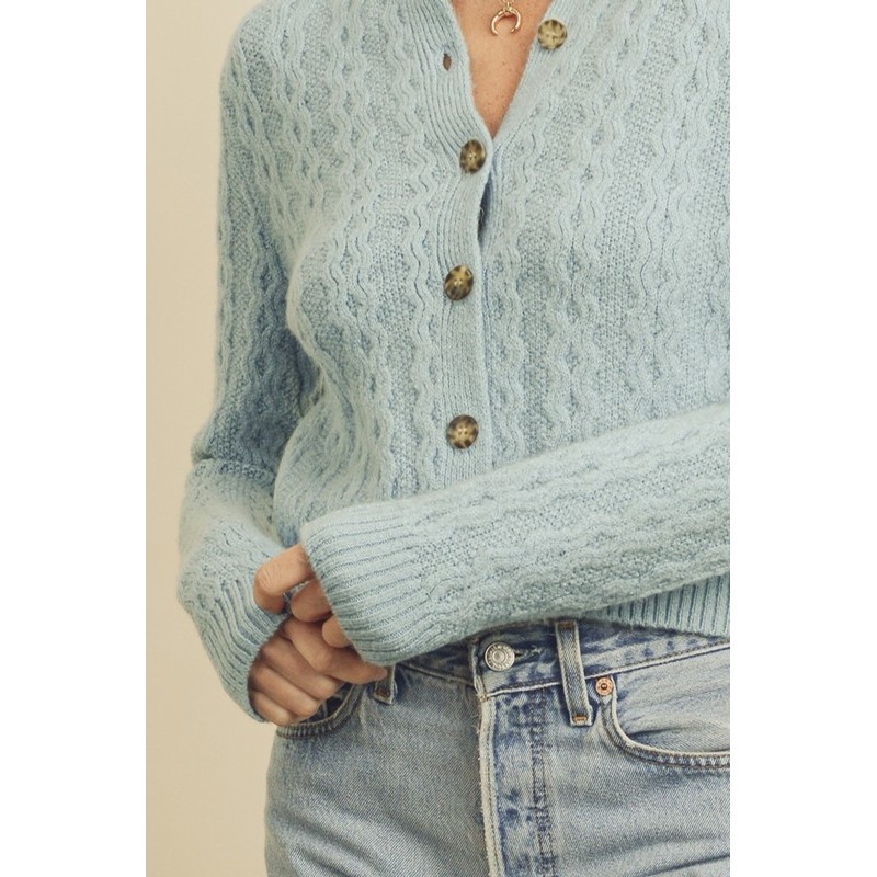 Dress Forum Wave Knit Button Cardigan 