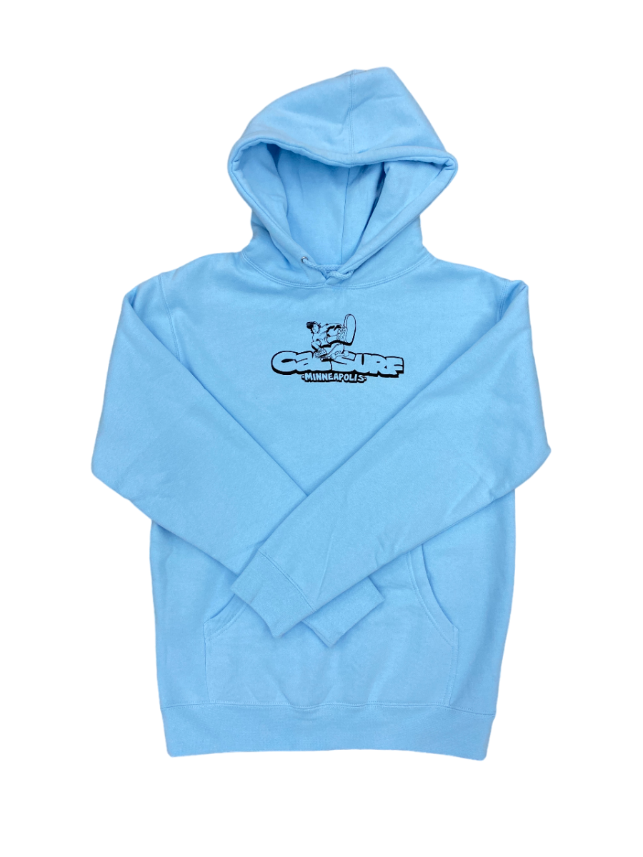 Cal Surf Ollie North Logo Hoodie Aqua Blue Hooded Sweatshirts at