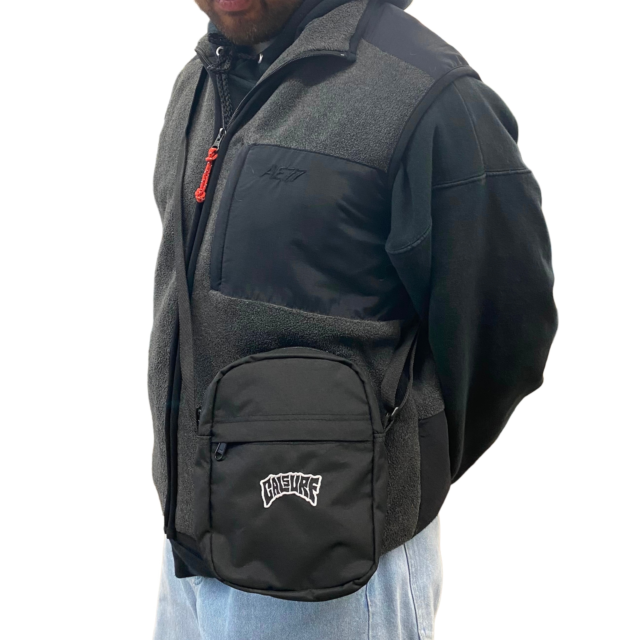 Cal Surf 4 Pocket Shoulder Bag (Blk/Mrn) Accessories at Cal Surf