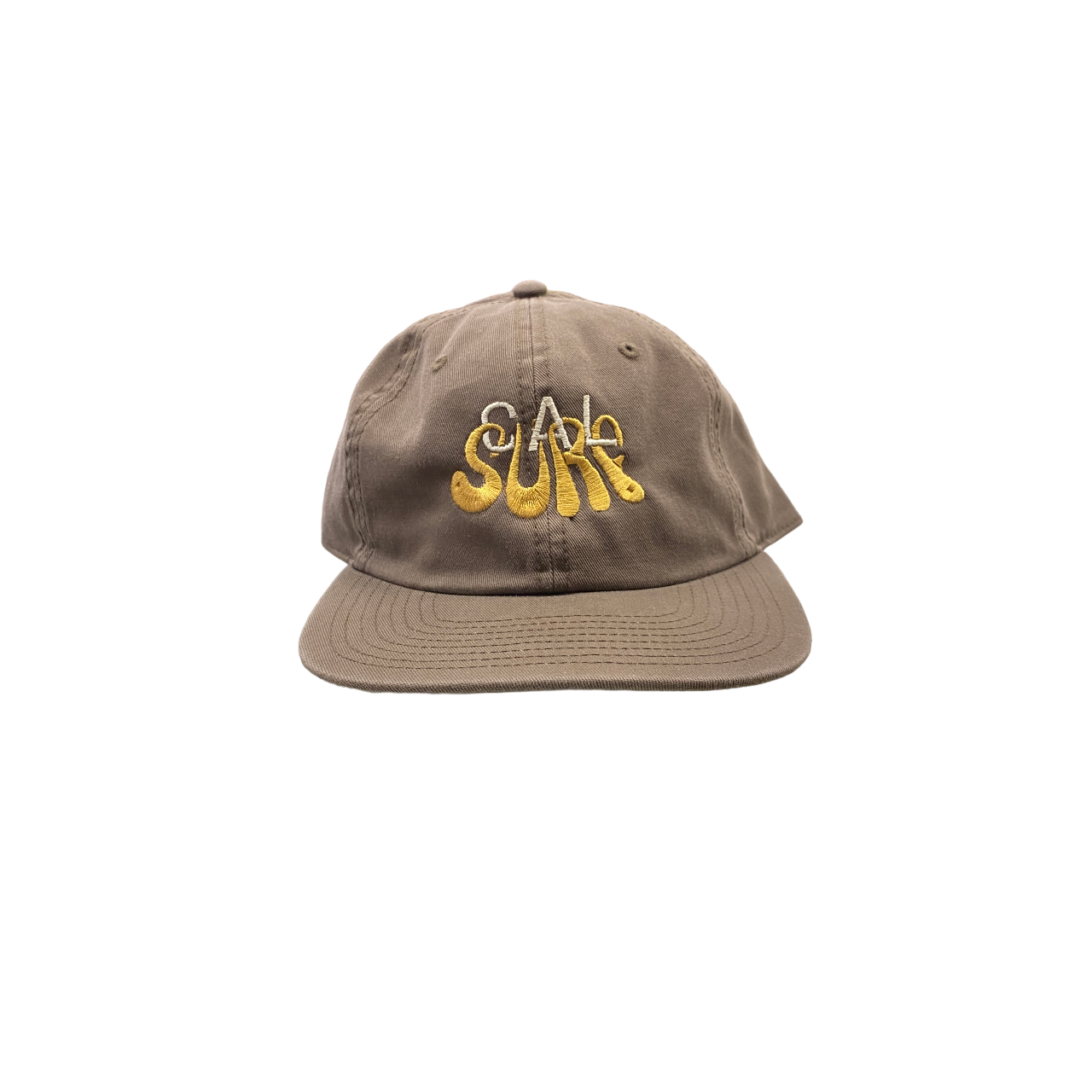 Droopy Logo Embroidered Snapback (Brown/Mustard)