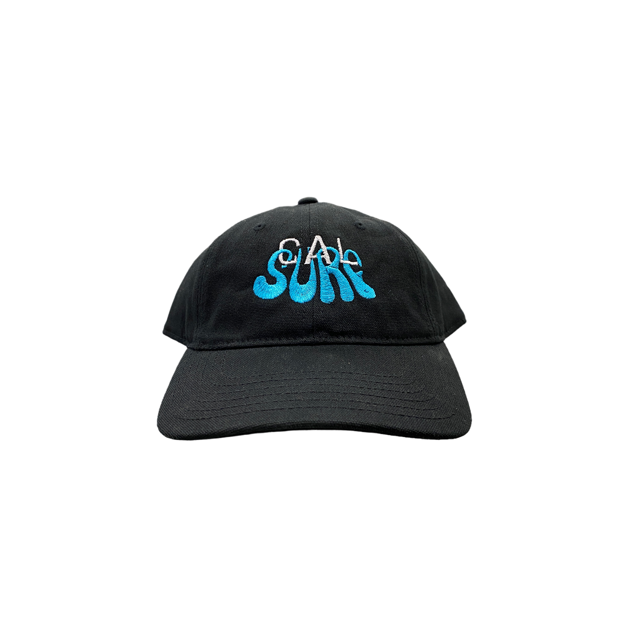 Droopy Logo Embroidered Dad Hat (Black/Aqua)