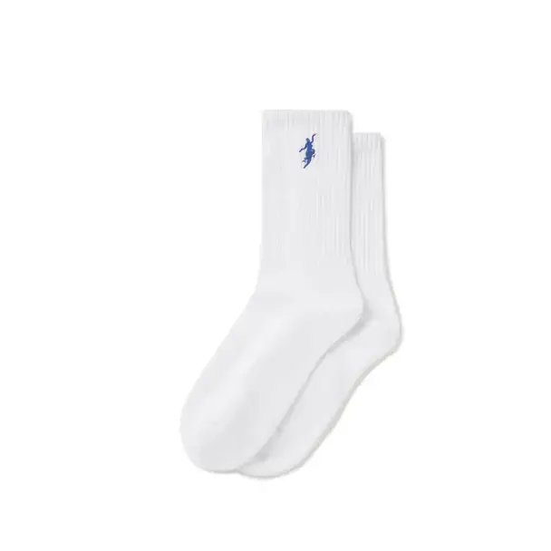 No Comply Rib Socks (White/Blue)