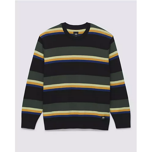 Tacuba Stripe Crew Sweater (Black/Deep Forest)
