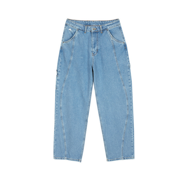 21SS SNM-Blue2 w/耳　straight pants blue cotton straight Fergie pants