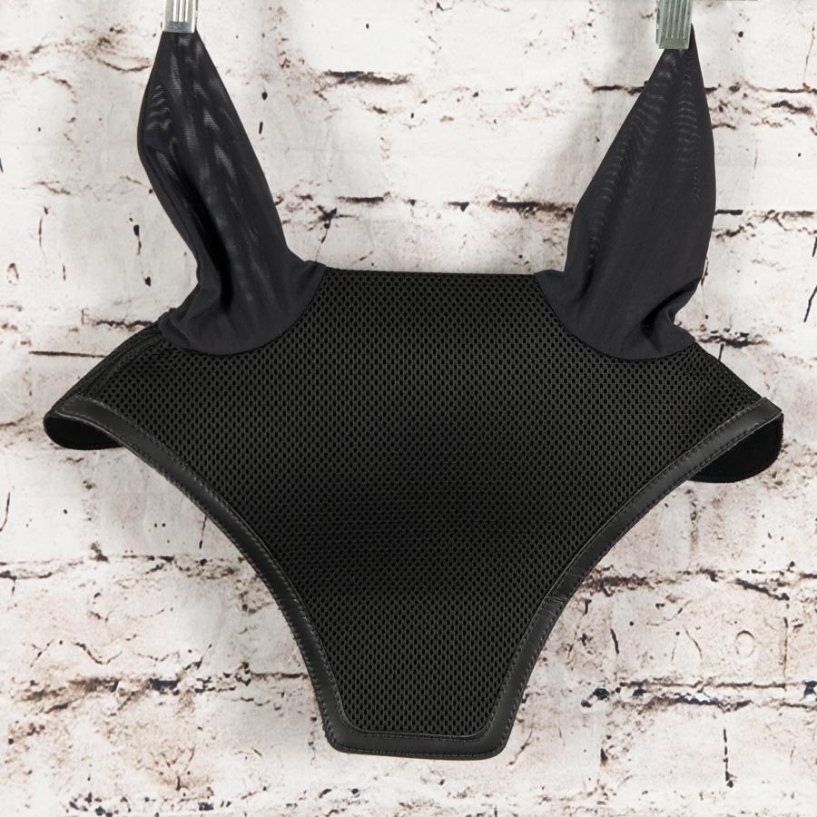 Bonnet D'oreille EquiFit Noir Liseré Marine, Taille Cheval, Neuf Avec étiquette