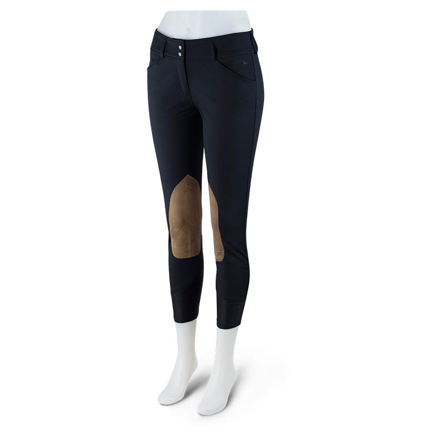 RJ Classics Ladies Gulf Natural Rise Knee Patch Breech (Black ) Ladies