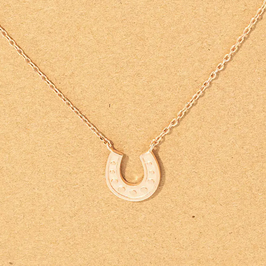 Fame Accessories Four Leaf Clover Coin Pendant Necklace (Rose Gold)  Equestrian Jewelry at Chagrin Saddlery Main