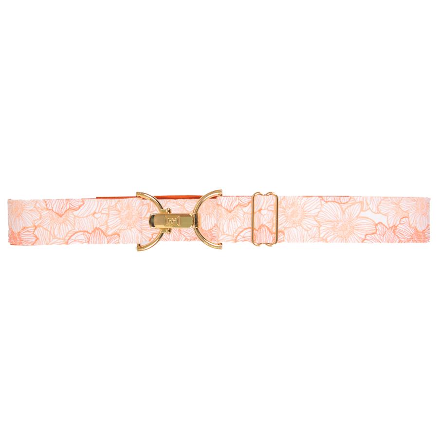 EC Belts Gold Clip Adjustable Belt (Coral Flowers) Accessories Belts at