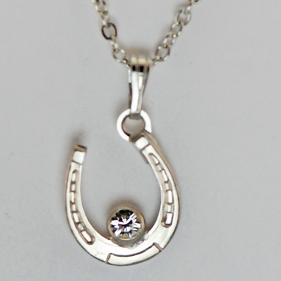 The Finishing Touch Horseshoe Necklace (Gold/Crystal) Necklace::Gold/C