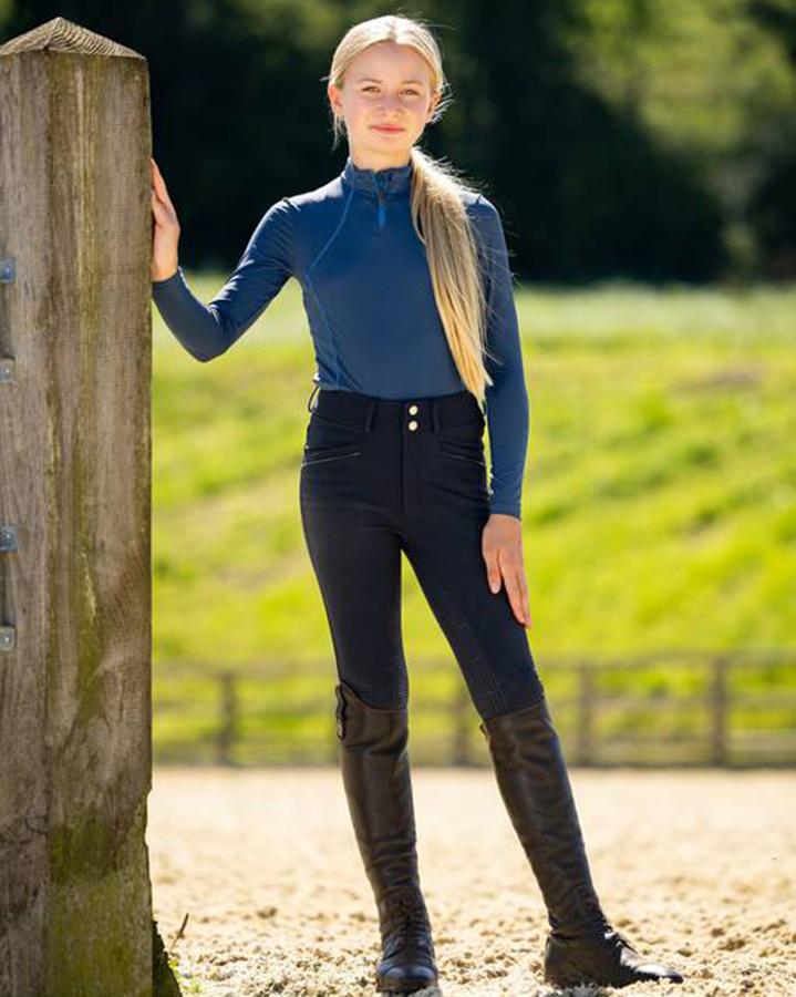 LeMieux Young Rider Freya Pro Breech (Navy) Kids Breeches at  