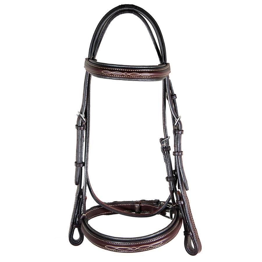 Edgewood Leather PreOiled 1 IN Fancy Stitched Padded Bridle with