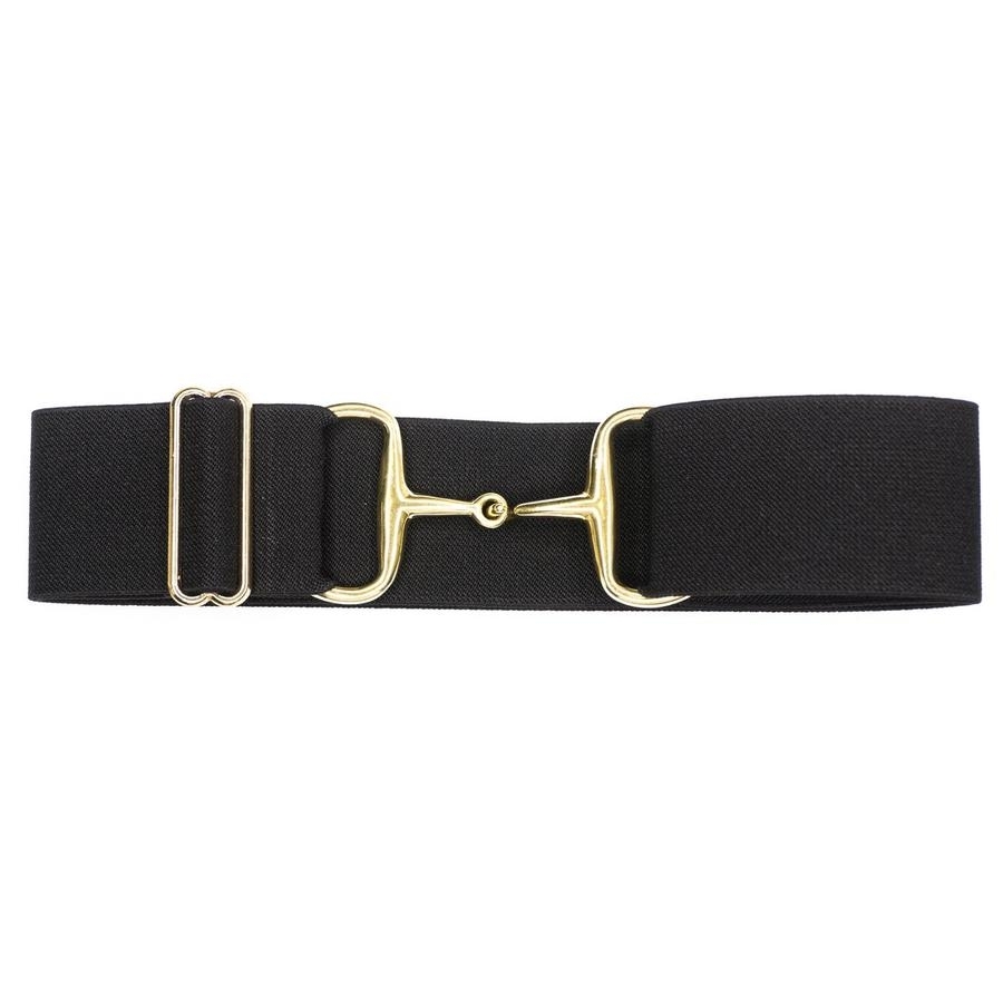 Ellany Equestrian Gold Snaffle Belt 2 IN (Black) Belts at Chagrin ...