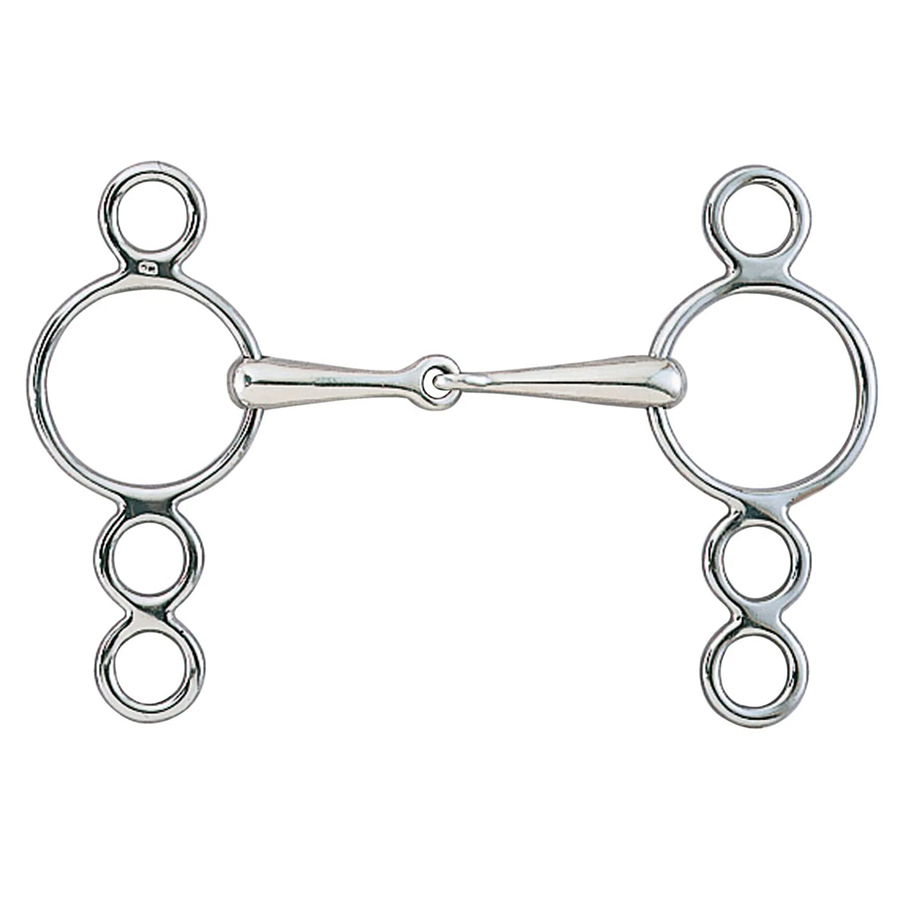 Centaur Thin Jointed 3 Ring Gag Gags at Chagrin Saddlery Main