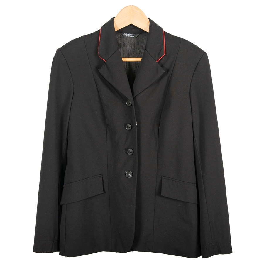 Grand Prix Consigned Ladies Hunt Coat (Black with Red Trim, 12 R
