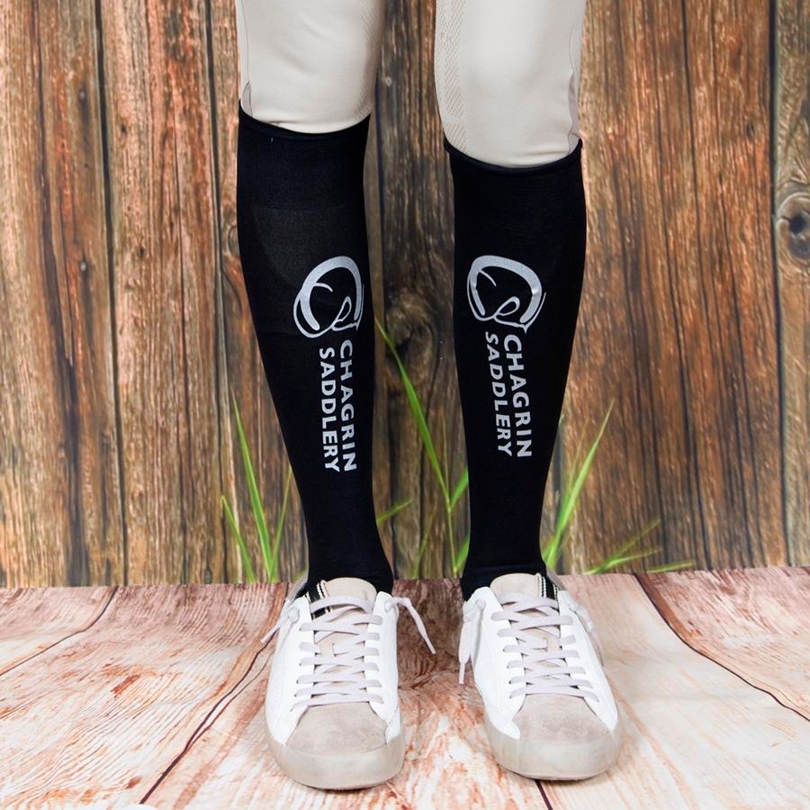 Chagrin Saddlery Logo Socks (Black) Socks Ladies Socks at Chagrin