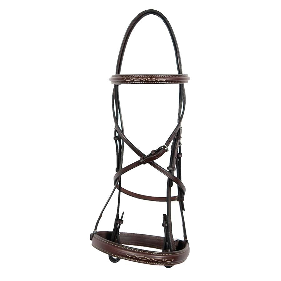 Edgewood Leather PreOiled 1 IN Fancy Stitched Raised Bridle Hunter Bridles at Chagrin Saddlery Main