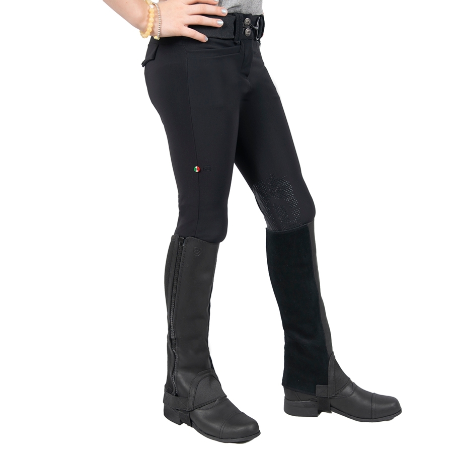 For Horses Girls Poppy Ultra Move Knee Patch Breech (Black) Kids