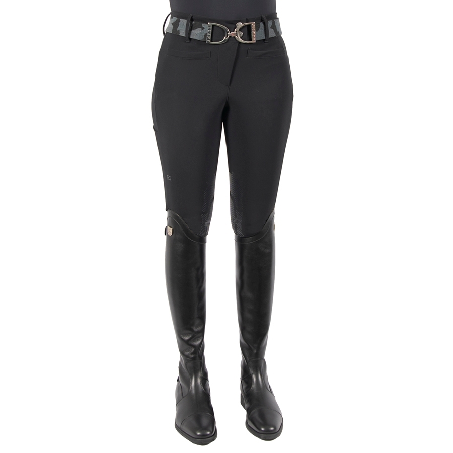 For Horses Ladies Emilia Knee Patch Comfort Breech (Black) Ladies
