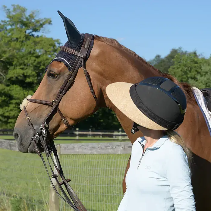 EquiVisor Helmet Visor (Jute) Helmet Accessories at Chagrin Saddlery Main