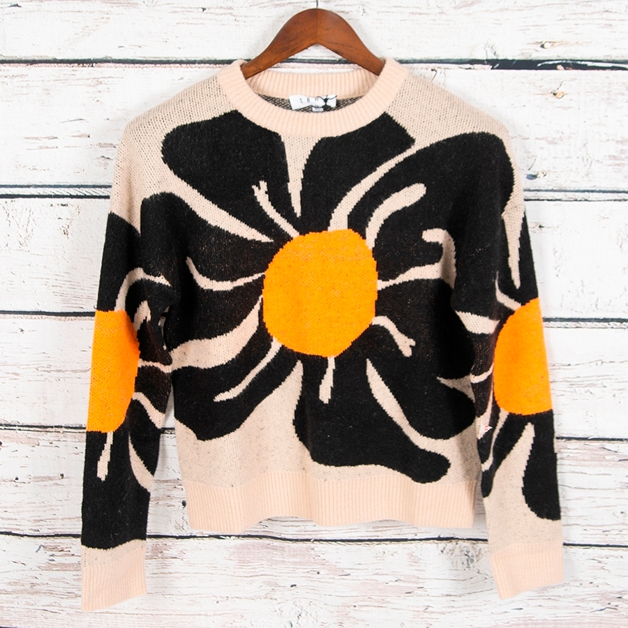 Theme Flower Power Sweater (Beige) Sweaters at Chagrin Saddlery Main