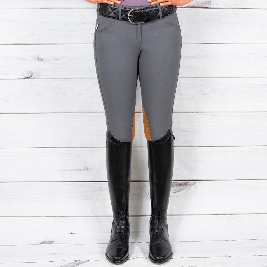 The Tailored Sportsman Girls' Boot Sock Front Zip Breech (Tan