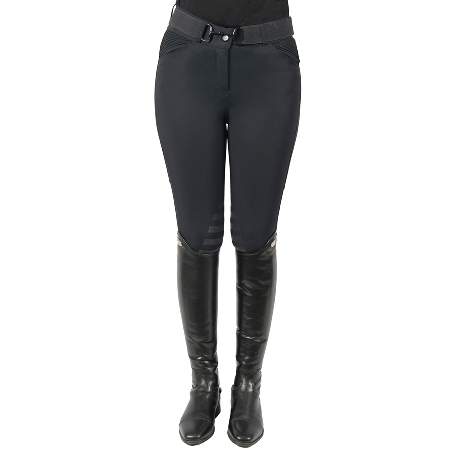 EquiTheme Josephine Silicone Knee Patch Breech (Black) Ladies Breeches