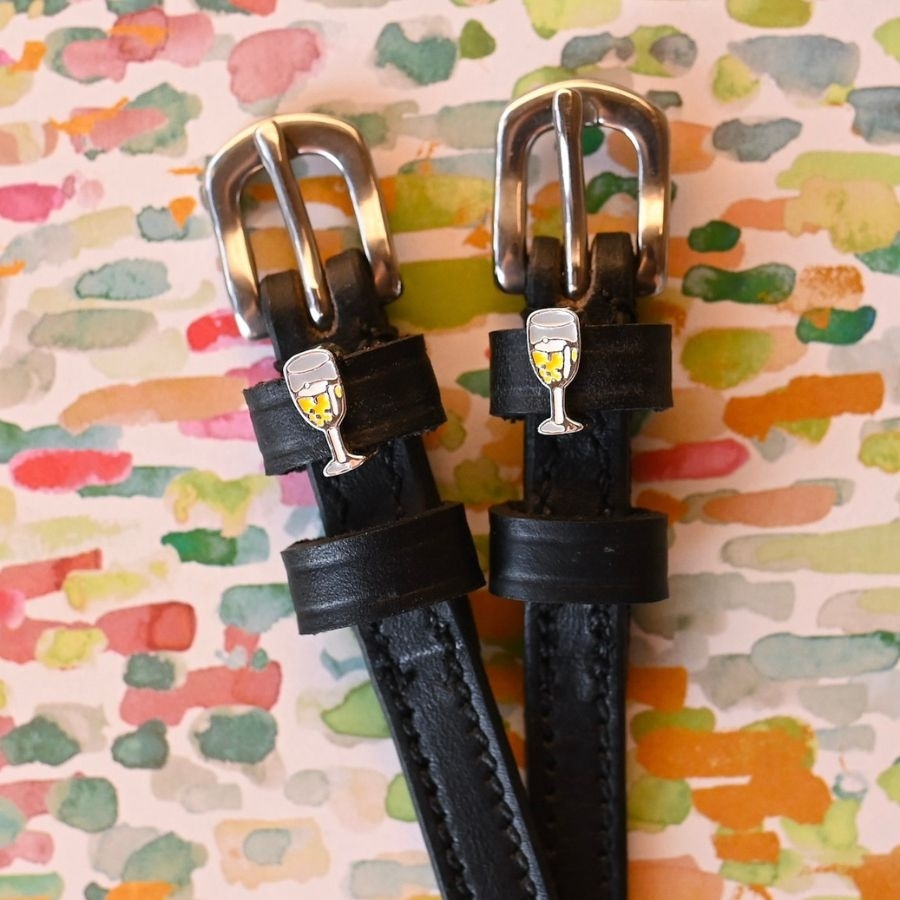 Spurs Adult Silver Black Straps