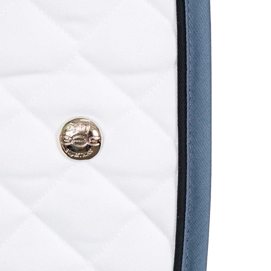 Ogilvy Equestrian Jump Baby Pad with Piping(White/Black/Steel Blue) All