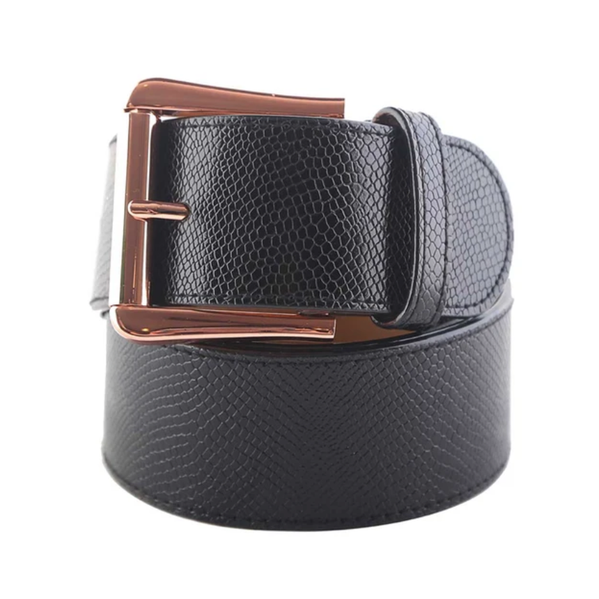 GhoDho Cruelty Free Belt (Jet/Rose Gold) Accessories Belts at Chagrin