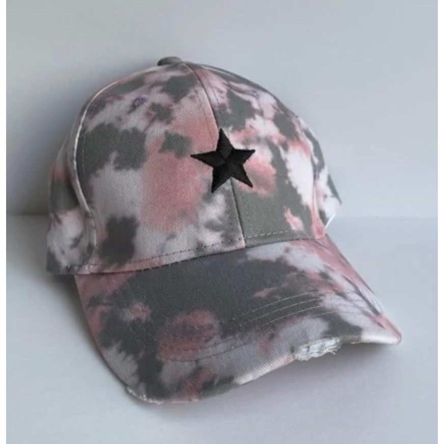 Boardwalk Baseball Cap (Blush Tie Dye/Black Star)