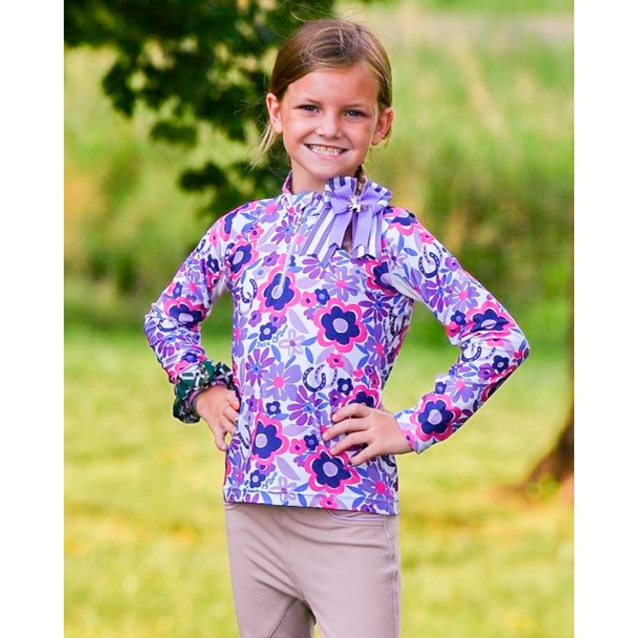 Belle & Bow Equestrian Sun Shirt Long Sleeve (Flower Power) Children's