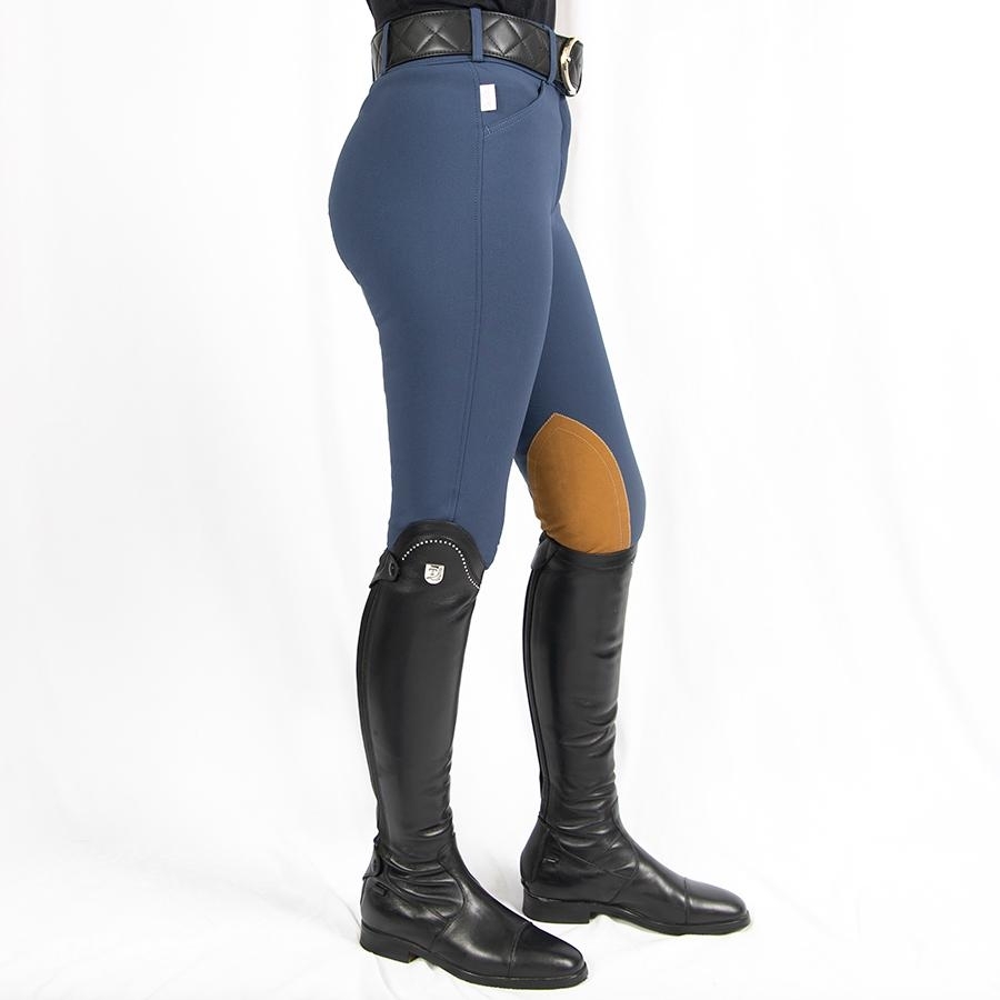 The Tailored Sportsman Ladies Boot Sock Front Zip Breech (Moody Blue