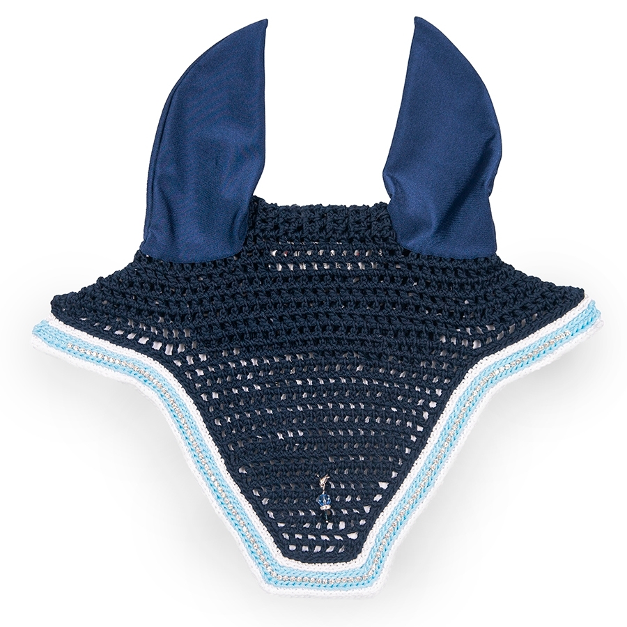Talisman Equine UFront Ear Horse With Crystals (Navy/White