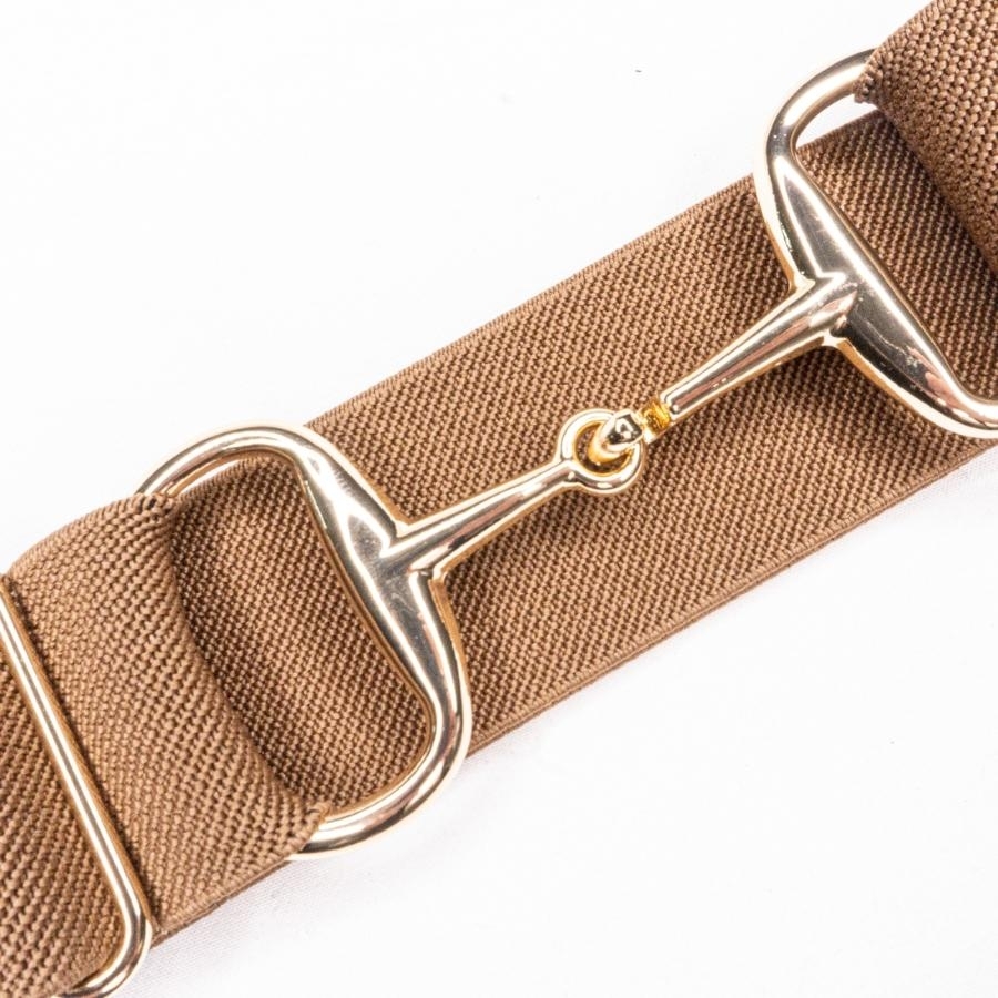 Ellany Equestrian Gold Snaffle Belt 1.5 IN (Toffee) Belts at Chagrin
