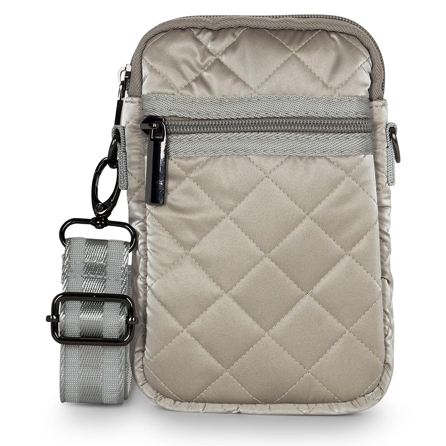 Haute Shore White Quilted Puffer Cellphone Crossbody Bag - Casey Cloud