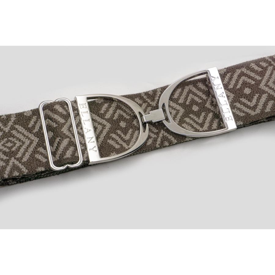 Ellany Women's Brown Tribal - 2 Silver Stirrup Elastic Belt