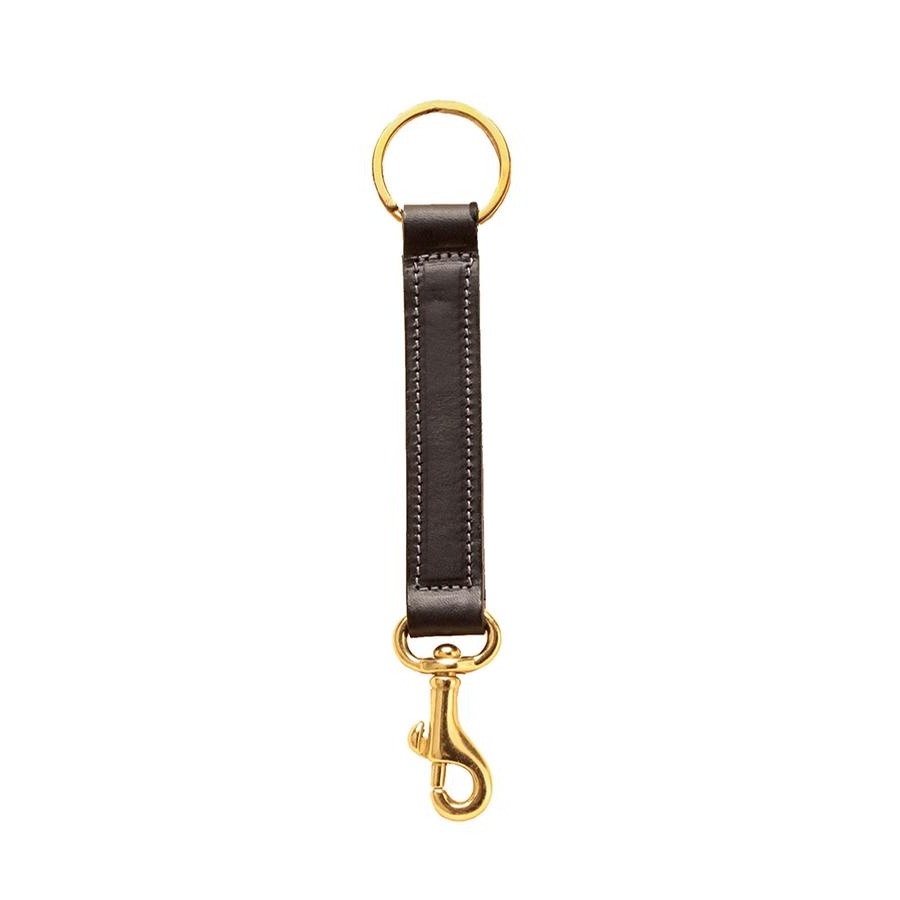Tory Leather Key Fob with Brass Bolt Snap (Black) at Chagrin Saddlery Main