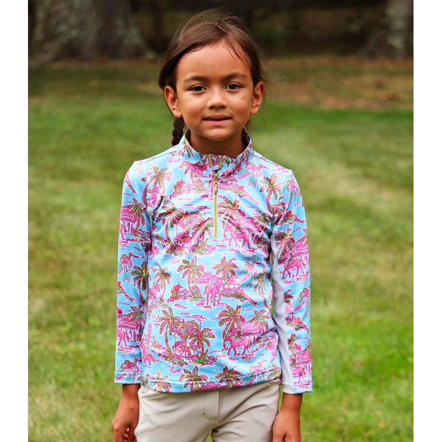 Belle & Bow Equestrian Wellington Long Sleeve Sun Shirt (Aqua) Summer