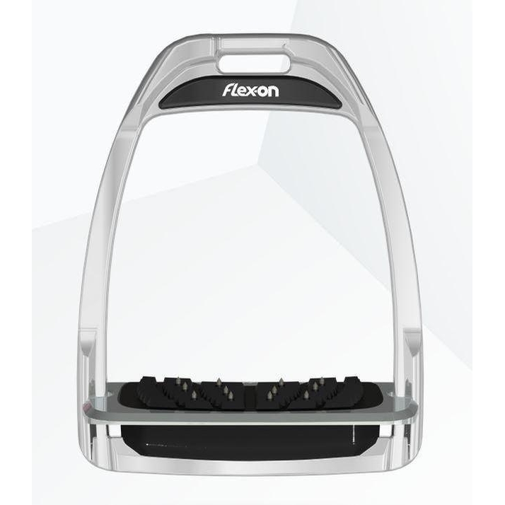Flex On FlexOn Hunter Stirrup (Silver Frame/Black Inclined Footbed) Stirrup Irons at Chagrin
