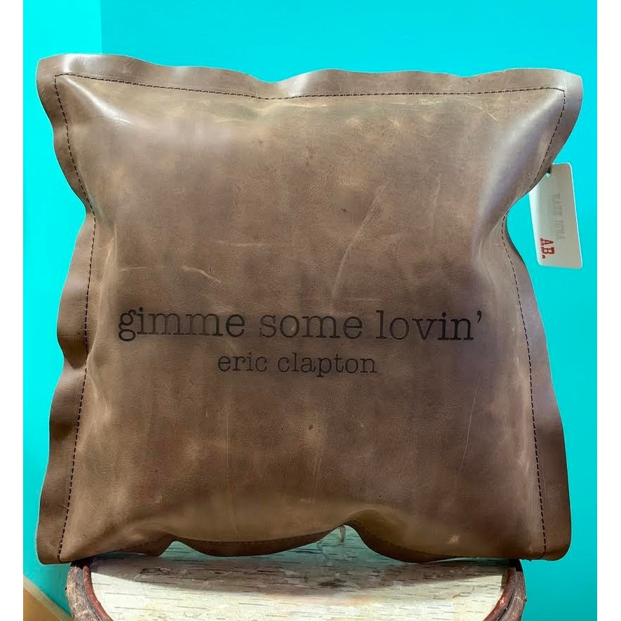 Gimme some lovin leather pillow