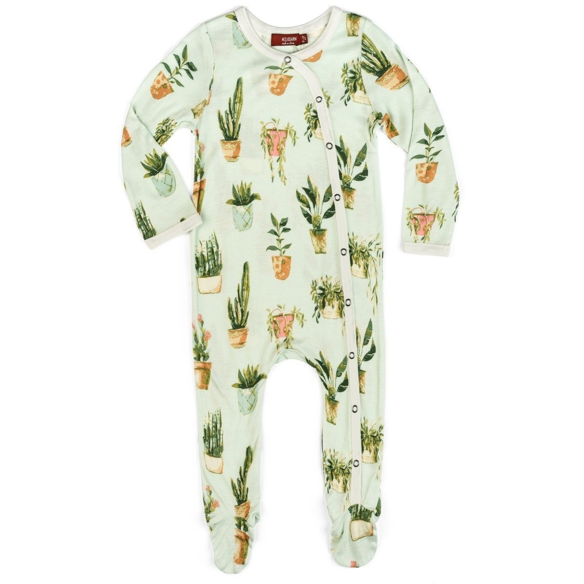 Potted Plants Footed Romper